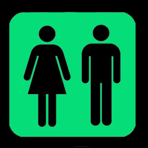 NIGHT SIGNS Luminous Unisex Toilet Room Sign