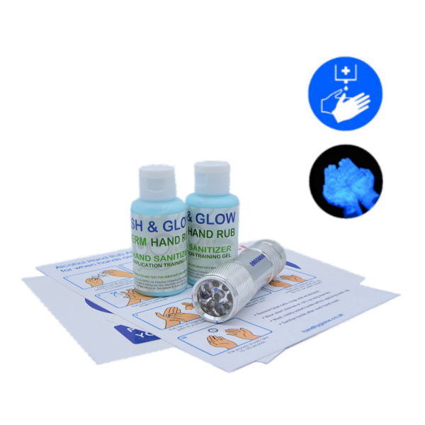 wash & glow hand rub training kit 1